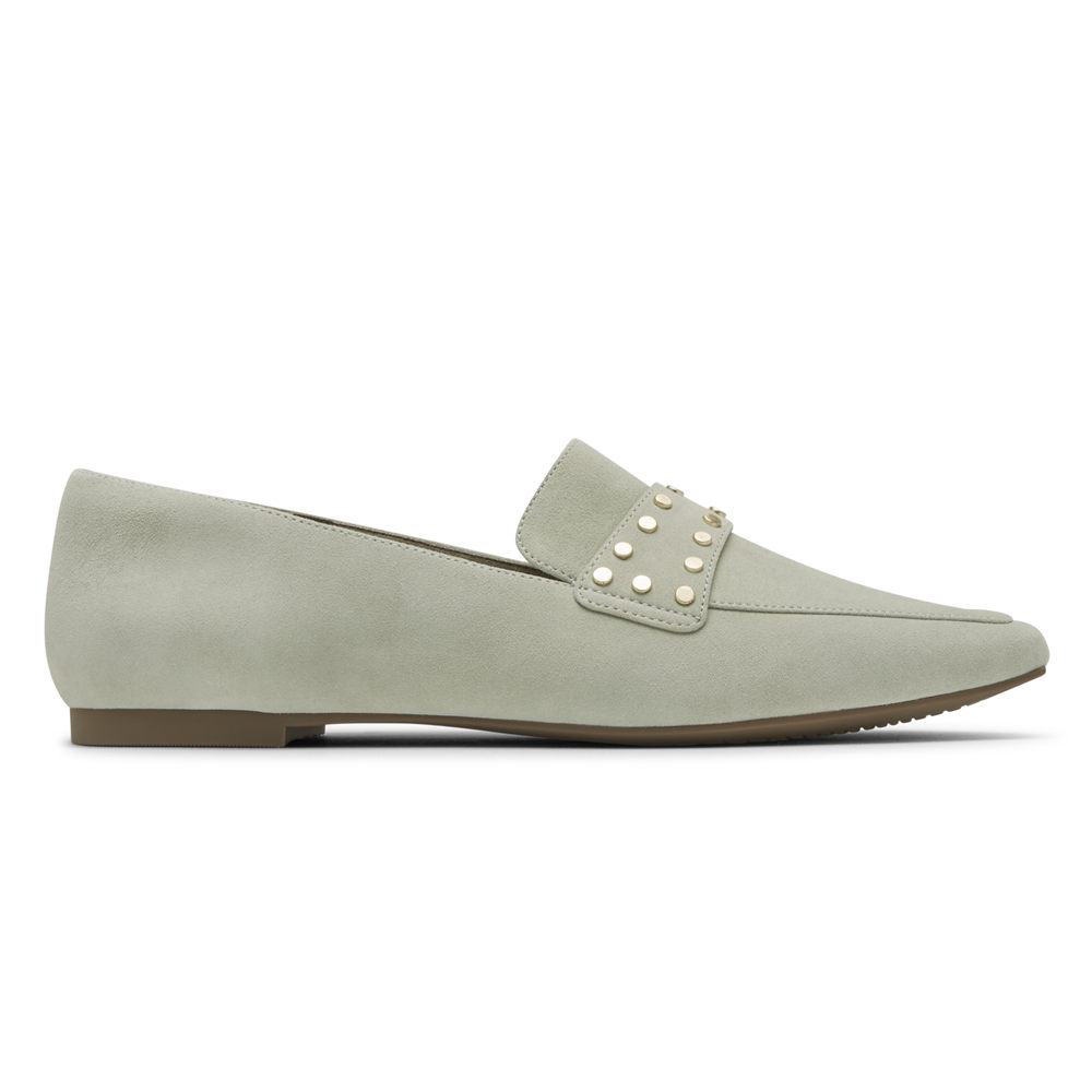 Rockport Loafers Dame Olivengrønne - Total Motion Laylani Studded - MKNF68217